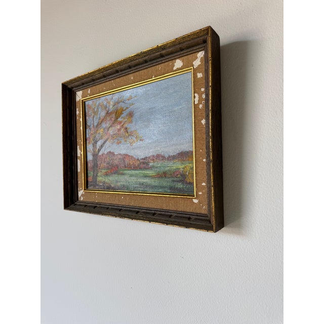Impressionist 1960’s Vintage Klowery Autumn Landscape Oil on Board – Frame For Sale - Image 3 of 12