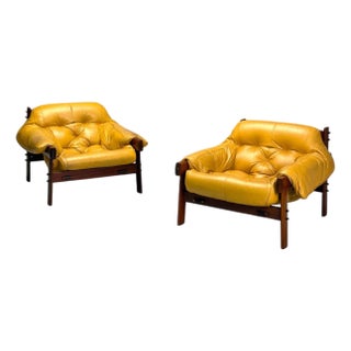 Percival Lafer, Rosewood, Leather, Mp-41 Lounge Chairs, Brazil, 1960s - Set of 2 For Sale