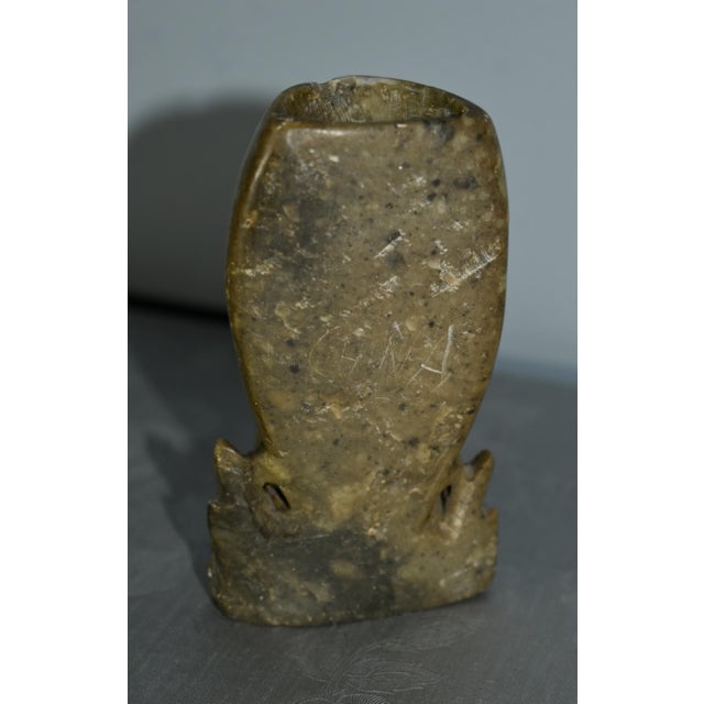 Tan Vintage Chinese Mini Carved Soapstone Vase For Sale - Image 8 of 12
