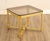 High Quality Vintage Gilt Metal Frame Side Table with Smoky Glass Top