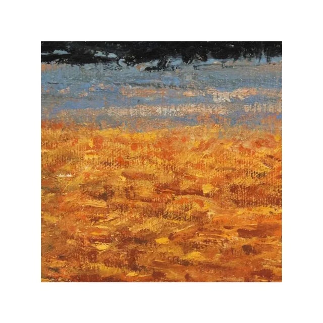 Wood Circa 1970, Vintage Framed American Western Mountain Range Landscape Oil Painting For Sale - Image 7 of 10