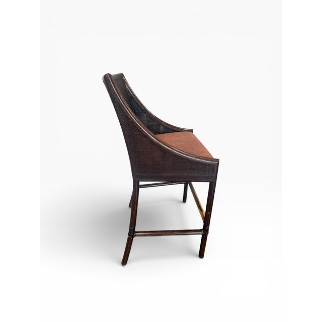 2000 - 2009 Barbara Barry for McGuire Caned Bar Stools in Dark Tobacco — Set of 4 (2006) For Sale - Image 5 of 16