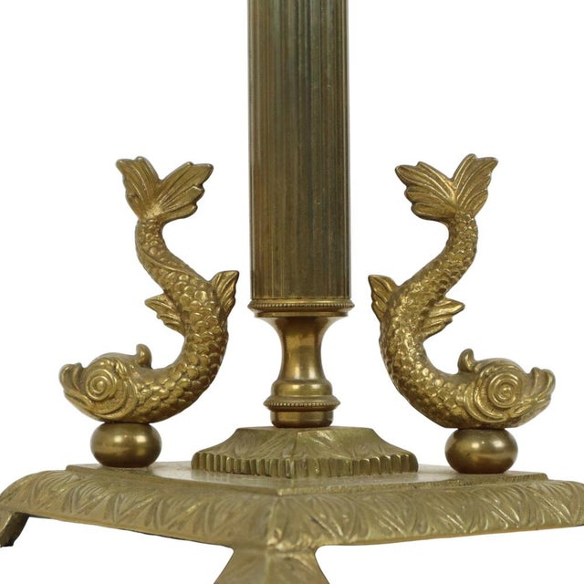 Metal Vintage Brass Table Lamp, 1950s For Sale - Image 7 of 14