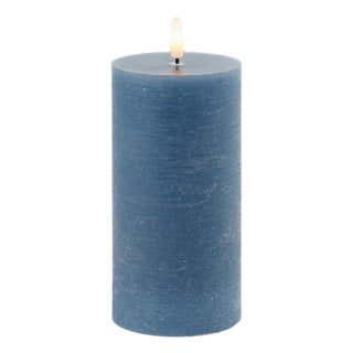 FIA Wick Blue Pillar Candle (Set of 2) For Sale