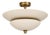 Handcrafted Pure Brass Flush Mount Ceiling Light, Ivory Dome Semi Flush Mount, Brass Ceiling Fixture for Bedroom, Hallway, Kitchen, Entryway For Sale