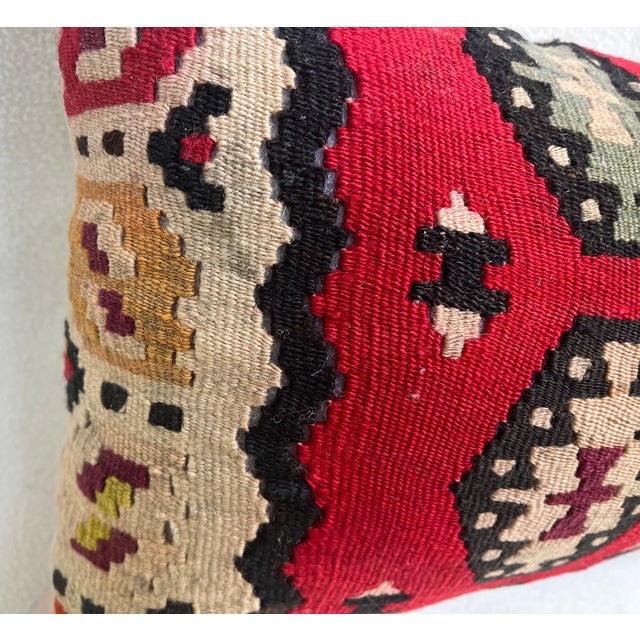 Three Pillows Upholstered With Kilim Weave For Sale In Los Angeles - Image 6 of 10