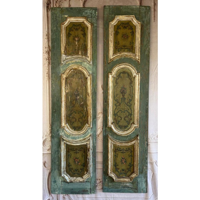 A rare and enchanting pair of 19th-century Venetian boiserie doors, with all the soul and patina that only centuries can...
