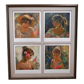 1990s José Royo "Todas Las Luces Del Día" Suite of Four, Printer's Proofs 8/10, Framed With Museum Glass For Sale