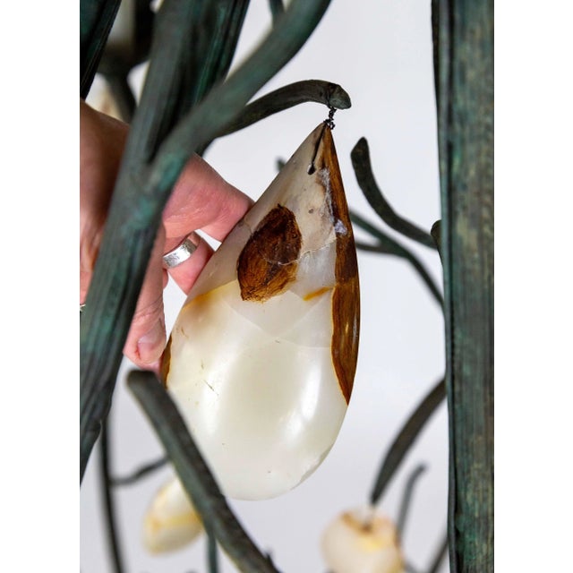 Late 20th Century Giant Forest Green Branch Chandelier With Onyx Crystals by Luciano Tempo For Sale - Image 10 of 12