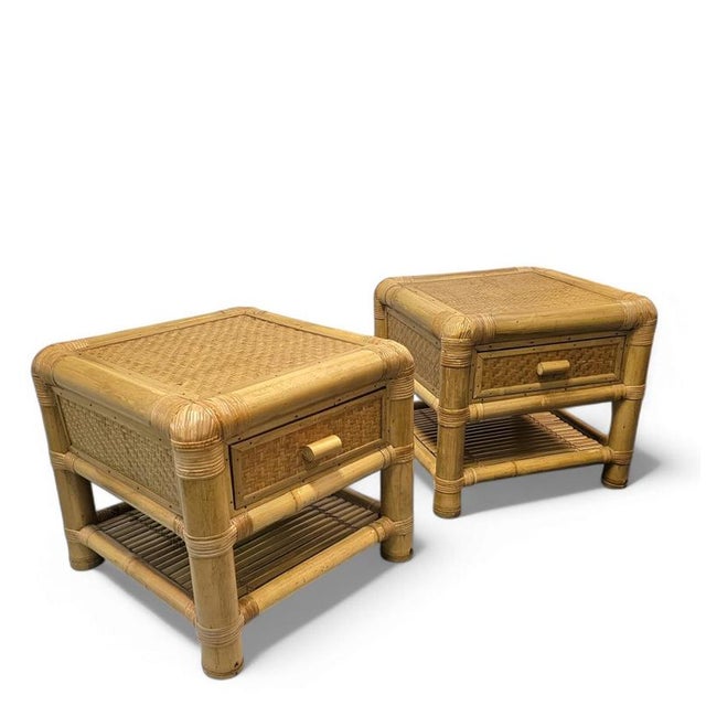 Bamboo Nightstands, 1980s, Set of 2 For Sale - Image 18 of 18