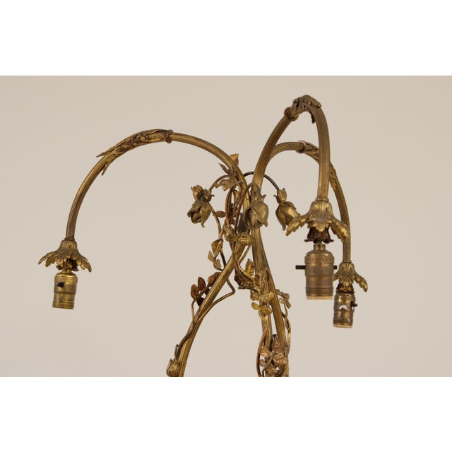Age: C.1930s Details: Ornate Heavy Bronze Lamp High Quality Construction Art Nouveau Style Hoof Feet This Lamp Will Need...