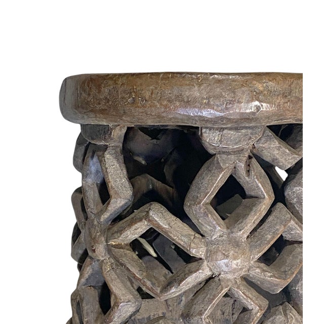 1960s Vintage African Bamileke Wood Stool/Table 12.5" H For Sale - Image 5 of 12