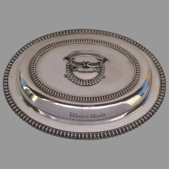 Elkington & Co Silver Plate Vegetable Entree Serving Piece from from Steam Paddle Boat c 1860 "Western World" -2 Pieces For Sale - Image 12 of 12