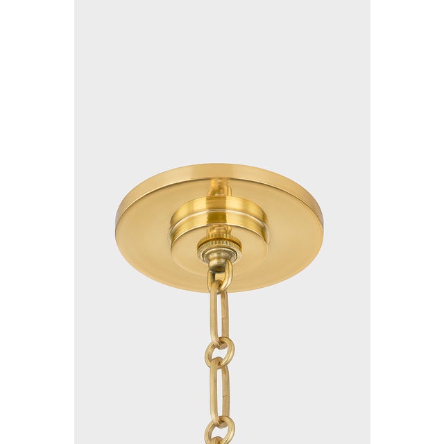 Hudson Valley Lighting Hudson Valley Lighting Bronson 19.25 in. 1 Light Pendant in Aged Brass and White Plaster Finish For Sale - Image 4 of 6