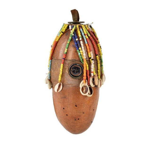 Early 20th Century Nyamwezi Beaded Fertility Doll Gourd with Shells Tanzania For Sale - Image 4 of 4
