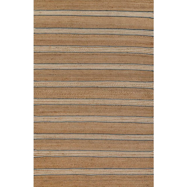 Erin Gates by Momeni Chestnut Stripe Blue Hand Woven Wool Area Rug 8' X 10' For Sale - Image 10 of 10