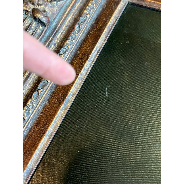 1950s Mid Century Rooster Oil Painting With Spanish Baroque Style Frame For Sale - Image 17 of 18