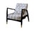 This modern lounge chair is perfect for small spaces. The thin arms are done in beechwood with an open pore black stain,...