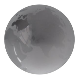 Frosted World Globe Paperweight For Sale