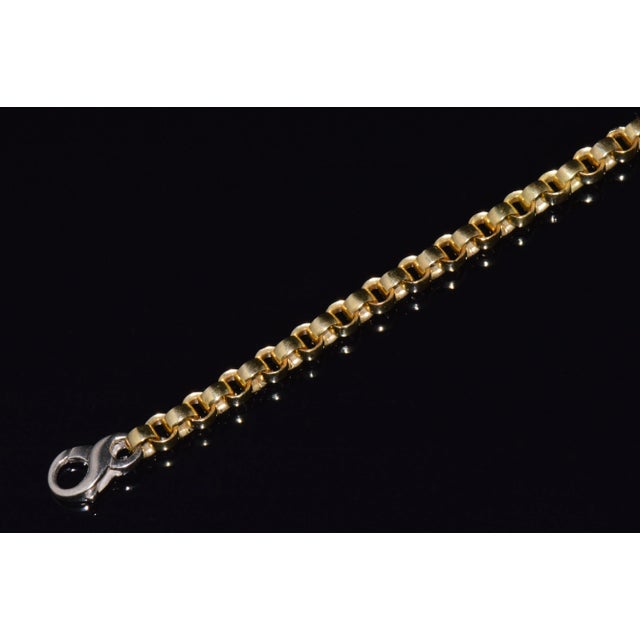 Vintage Italian Solid 18k Gold Rolo Link Stacking Chain Bracelet For Sale - Image 4 of 14