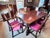 Jacobean 1920s Jacobean Revival Mahogany Dining Table W/Leaves and Pads, Plus 6 Chairs - Set of 7 For Sale - Image 3 of 8