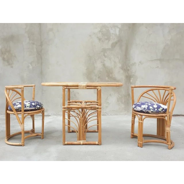 Italian Bamboo Chairs, 1960s, Set of 3, in Good conditions. Designed 1960 to 1969