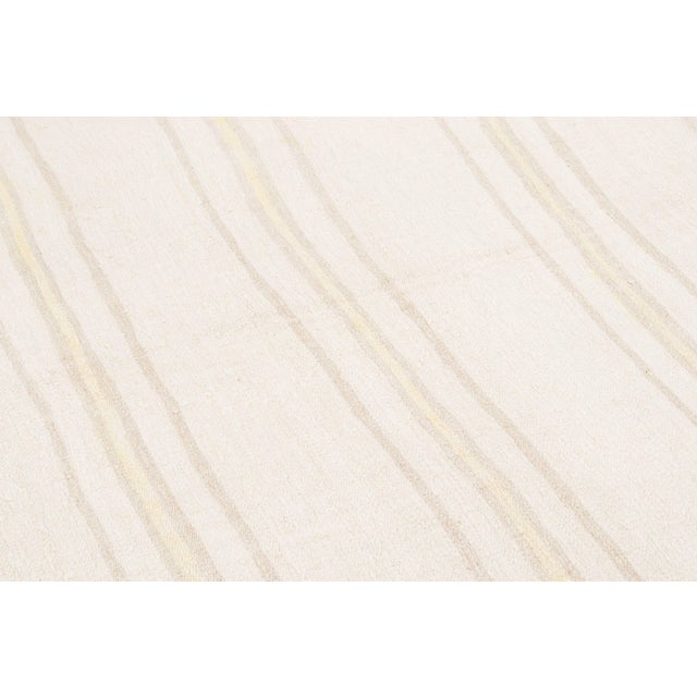 1950s Vintage Turkish Kilim Hemp Rug With Gold Stripes by Rug & Kilim, 1950-1959 For Sale - Image 5 of 9