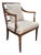 Mid-Century Regency Style Faux Bamboo Legs Mahogany and Upholstered Armchair For Sale
