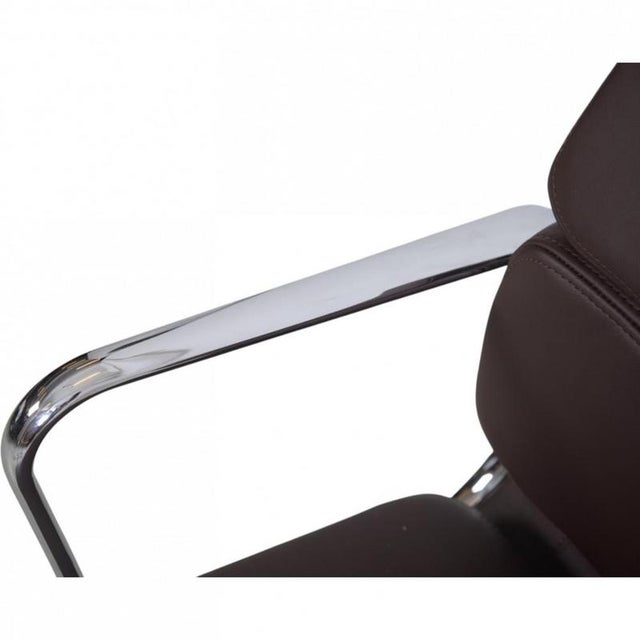 EA208 Softpad Chair in Nevada Coffee Aniline Leather by Charles Eames, 2007 For Sale - Image 3 of 16