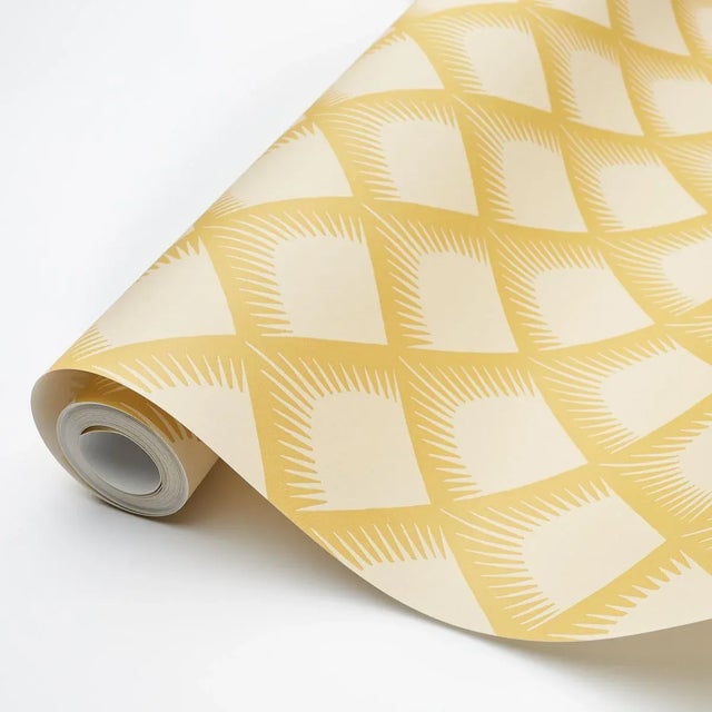 Schumacher Sample - Schumacher x Neisha Crosland Maize Wallpaper in Mustard For Sale - Image 4 of 5