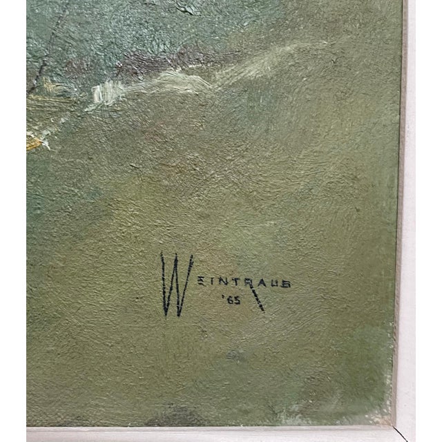 Expressionism William Weintraub, Large Israeli Expressionist Orientalist Oil Painting Draped Child Kibbutz Art, 1965 For Sale - Image 3 of 8