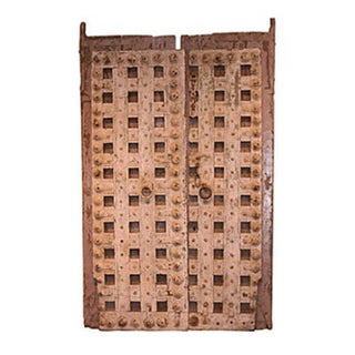 Wood & Metal Indian Door For Sale