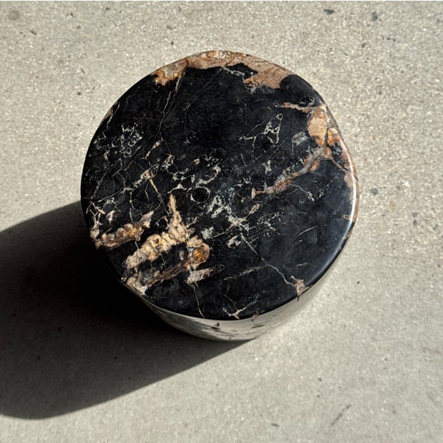 Side Table in Black Petrified Wood with Beige Sides, 1980s For Sale - Image 14 of 18