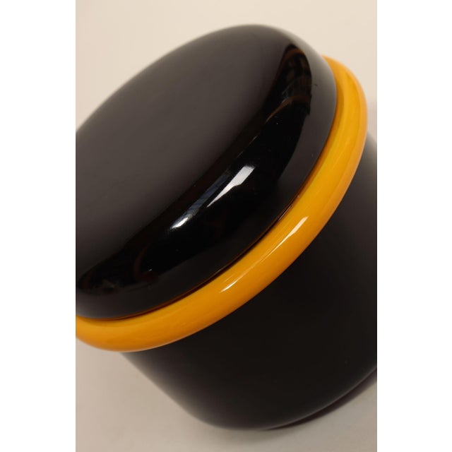 Black Vintage Italian Black and Yellow Lidded Ceramic Jar by Pino Spagnolo for Sicart For Sale - Image 8 of 10
