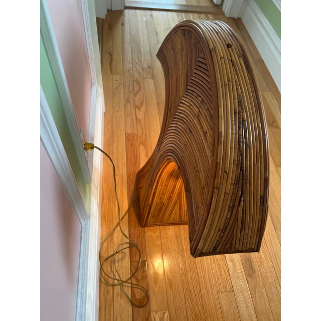 Postmodern 1970 Bamboo Table Lamp Attributed to Gabriella Crespi For Sale - Image 3 of 12