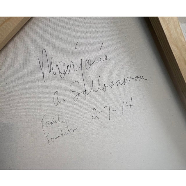 Large Abstract Acrylic Painting by Marjorie Schlossman, Signed, 48” X 36” For Sale - Image 6 of 8