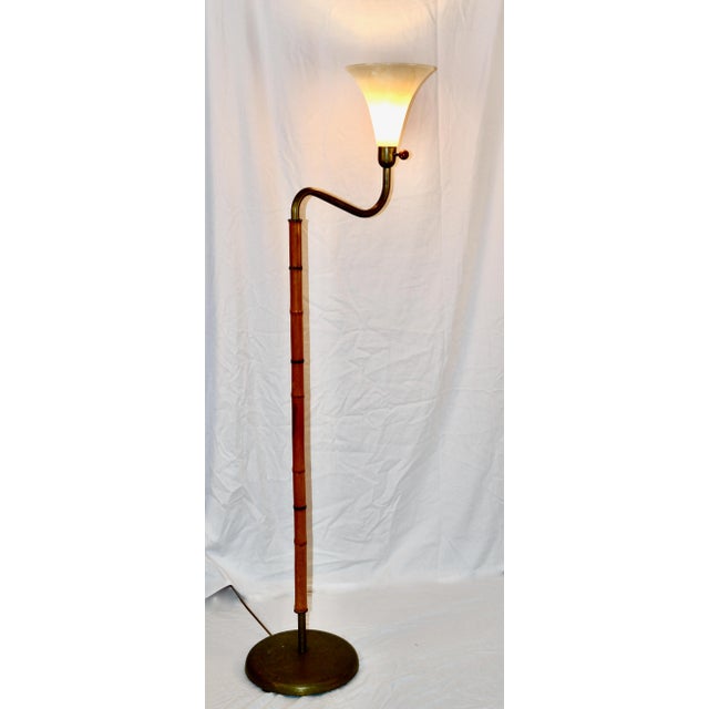 Mid 20th Century Russel Wright, Nyc Bamboo and Spun Brass Floor Lamp, Mid-20th Century For Sale - Image 5 of 12