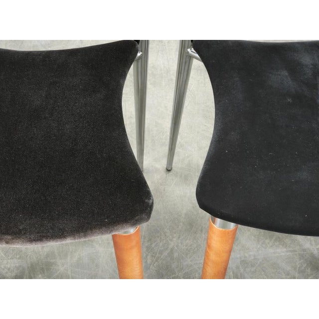 Spanish Chrome, Wood, and Velvet Dining Chairs from Paco Capdell, 1980s, Set of 8 For Sale - Image 10 of 18