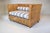 Modern Caned Teak Rattan Loveseat in Blue and White Sunbrella Fabric For Sale - Image 10 of 15