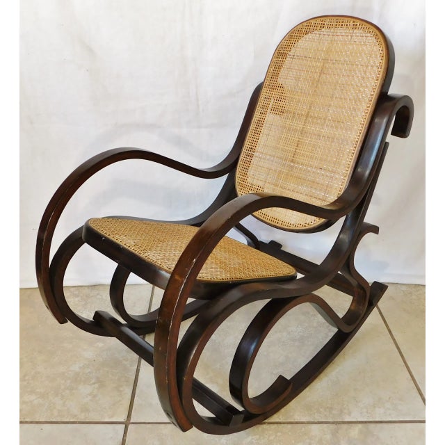 Vintage Mid Century Bentwood & Cane Kid's Child's Rocking Chair Rocker ...