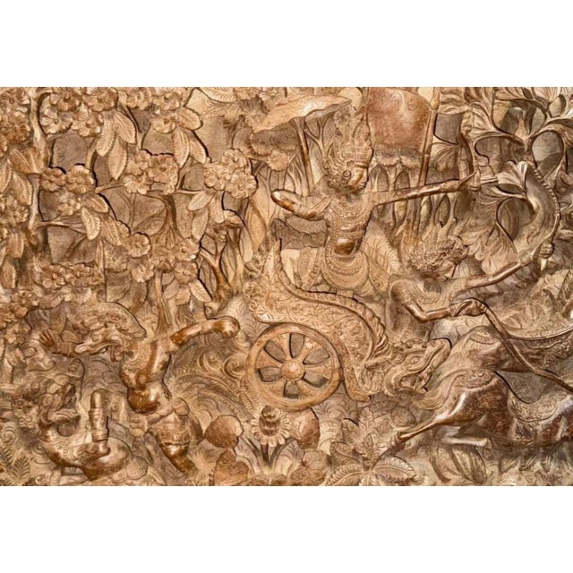 Indonesian Artist, Large Deeply Carved High Wall Relief of Ramayana, Ubudpeliatan or Gianyar, Bali, 19th Century, Teak For Sale - Image 6 of 10