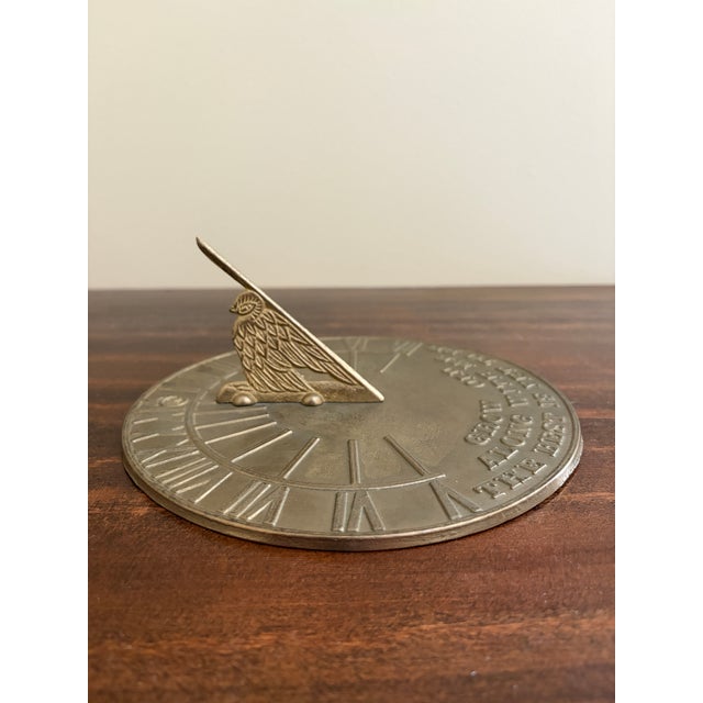 Vintage English Country Iron Garden Sundial "Grow Old Along With Me" For Sale In South Bend - Image 6 of 7