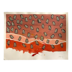 Barbara Beck 2006 Abstract Acrylic Painting on Paper - Signed/Dated/Unframed