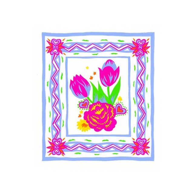 1990s Original Gouache Painting "Spring Tulips" by Kathleen Ney For Sale