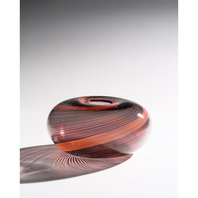 Black Limited Edition Filigrana Glass Vase by Mario Colelli and Hertha Bengtson for Rosenthal, Late 20th Century For Sale - Image 8 of 8
