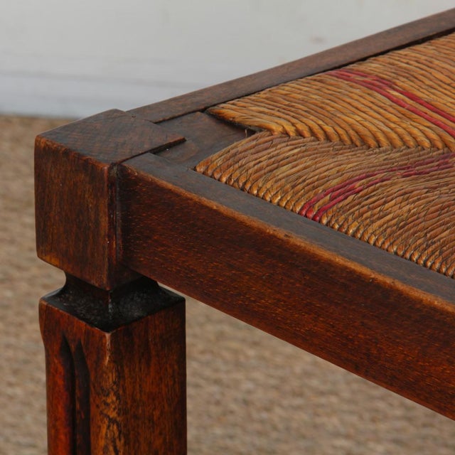 French Straw-Seated Chairs in Wood, 1940, Set of 6 For Sale - Image 10 of 12