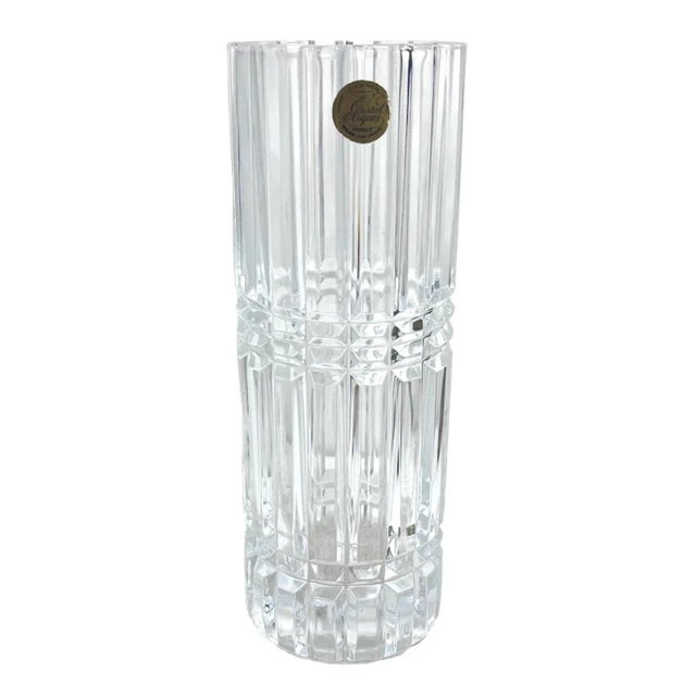 Contemporary 1970s French Cristal D’Arques Lead Crystal Fluted Vase For Sale - Image 3 of 6