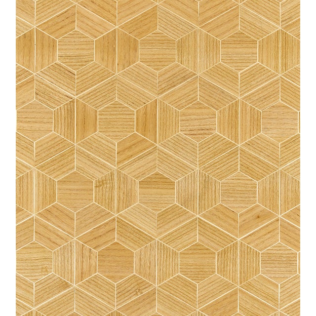 Contemporary The House of Scalamandre Hive Wood Wallcovering, Cashew For Sale - Image 3 of 3