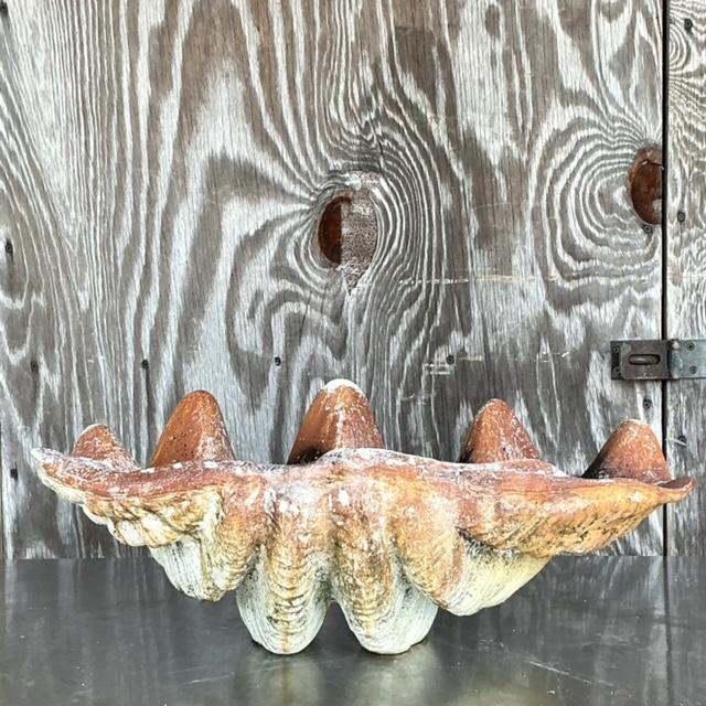 Vintage Coastal Gigas Resin Clam Shell For Sale In West Palm - Image 6 of 7