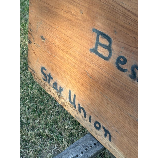 Wood Late 1800s Rare “Star Union” Railroad Shipped Wood Crate Side For Sale - Image 7 of 15